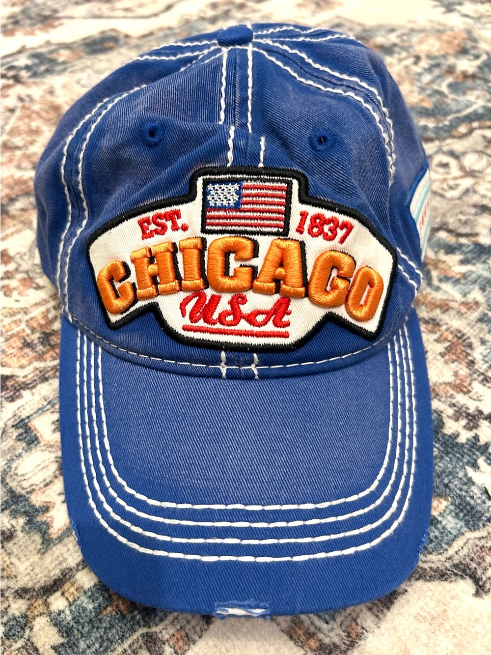 Chicago USA Blue Velcro Adjustable Cap Unisex OS